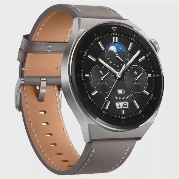 Умные часы Huawei Watch GT 3 Pro Light Titanium, Grey Leather (OND-B19)