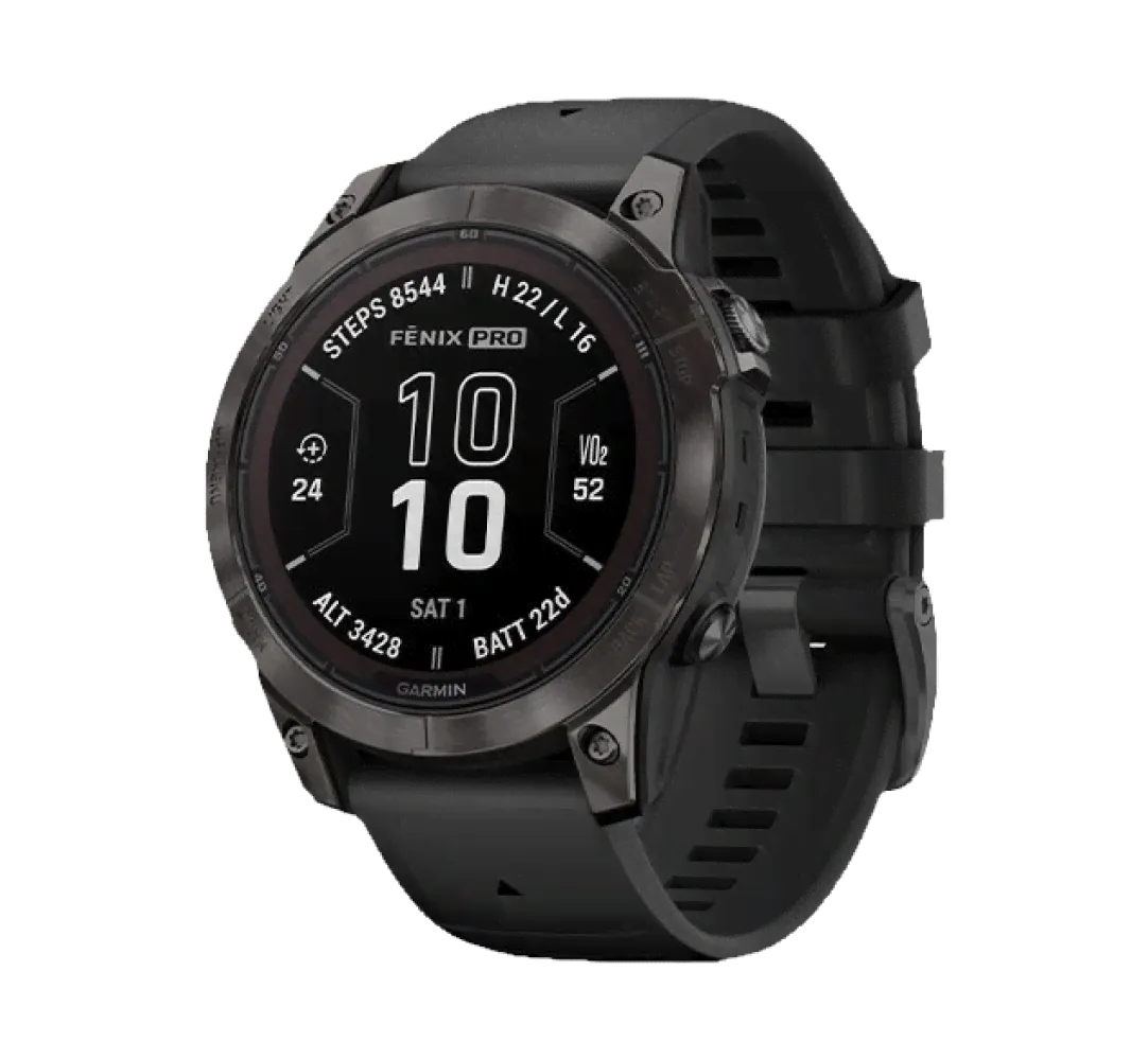 Garmin Fenix 7 Pro Sapphire Solar Carbon Gray DLC Titanium with Black Band-0