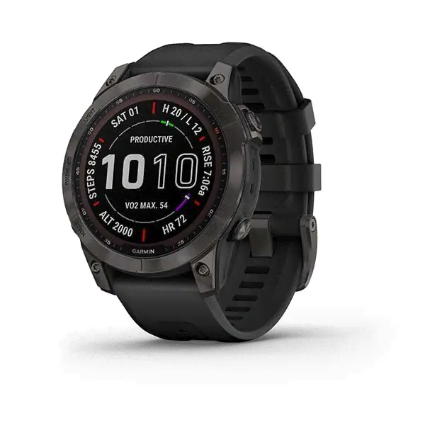 Умные часы Garmin Fenix 7 Sapphire Solar Black DLC Titanium with Black Band-0
