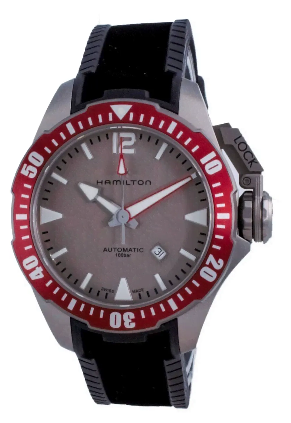 Hamilton Khaki Navy Frogman Titanium Automatic H77805380 100M Мужские часы-0