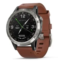 D2 Delta Titanium with brown Leather Band
