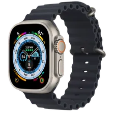 Apple Watch Series Ultra 49mm Titanium Case with Midnight Ocean Band One Size