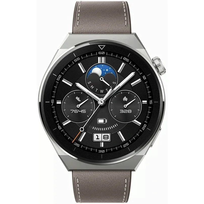 Умные часы Huawei Watch GT 3 Pro Light Titanium, Grey Leather (OND-B19)-1