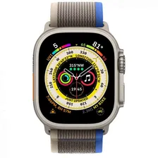 Apple Watch Series Ultra 49mm Titanium Case with Blue Trail Loop S/M